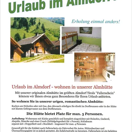 Almhuette Fallerschein * Stanzach